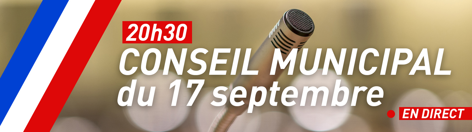 Conseil municipal en direct le 17 septembre