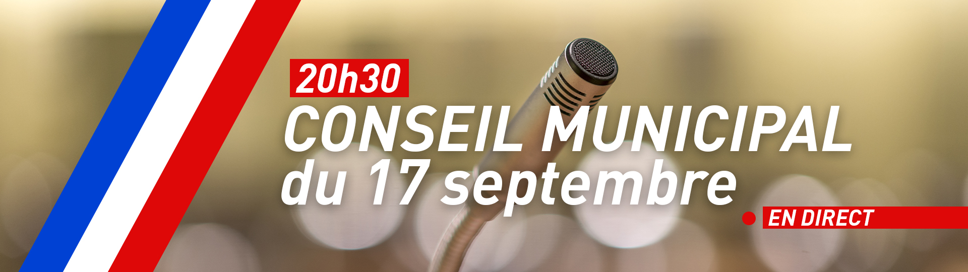 Conseil municipal en direct le 17 septembre